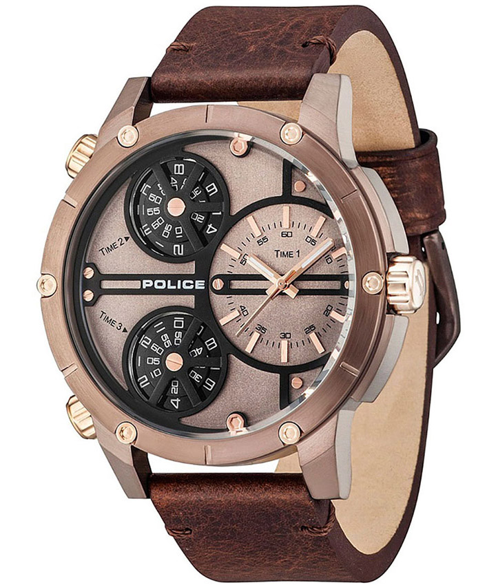 Police_Homme_PL.14699JSBN/12_Rattlesnake_Brun_Cuir