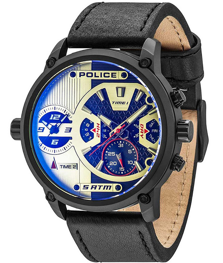 Police_Homme_PL.14833JSB/04_Taipan_NoirArgent_Cuir