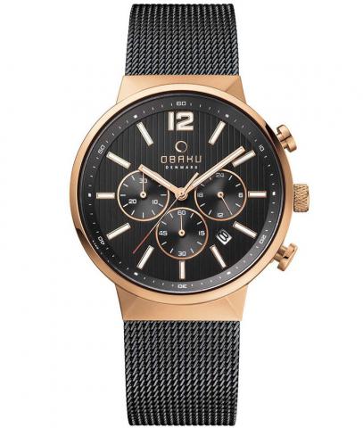 Montres_Obaku_Men_STORM NIGHT_Acier inoxydable, Mailles