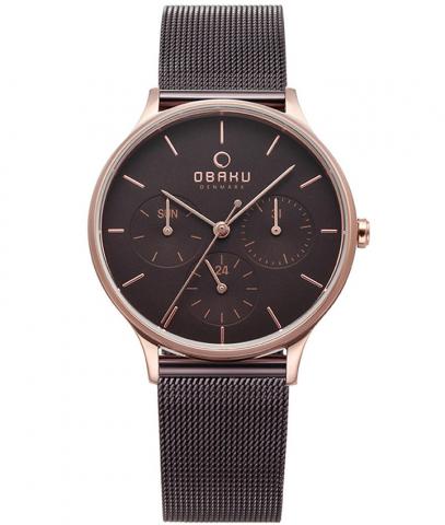Montres_Obaku_Femme_LIND WALNUT_Acier inoxydable, Mailles