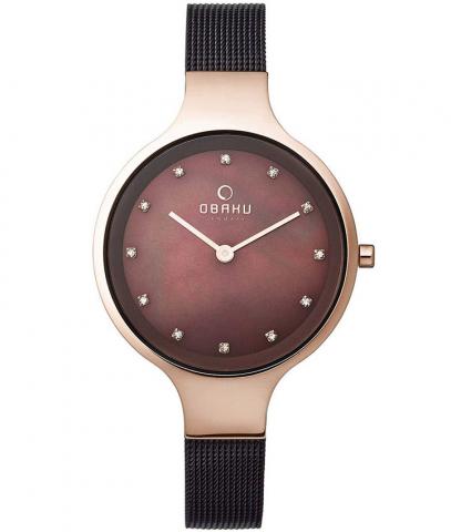 Montres_Obaku_Women_SKY WALNUT_Acier inoxydable, Mailles
