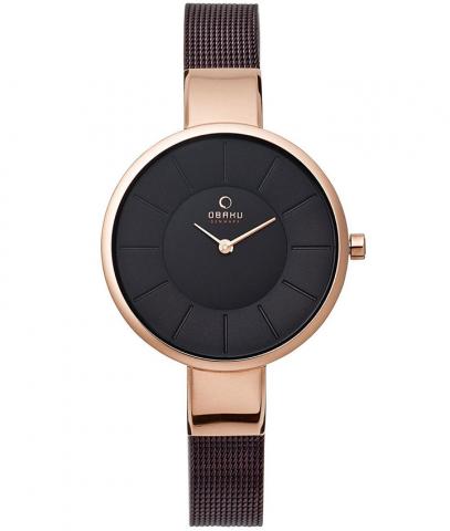 Montres_Obaku_Women_SOL WALNUT_Acier inoxydable, Mailles