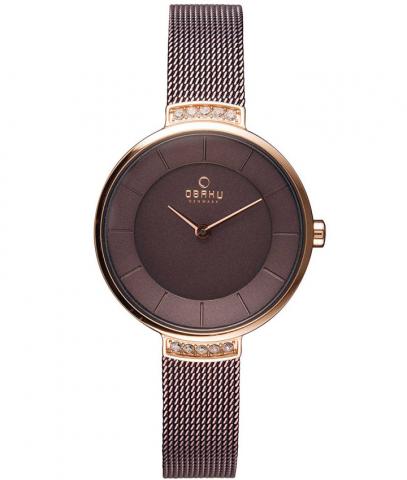 Montres_Obaku_Women_VARM WALNUT_Acier inoxydable, Mailles